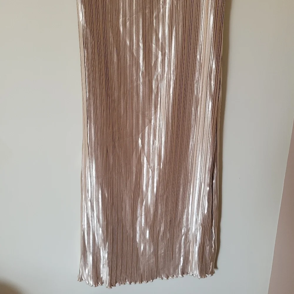 Petal & Pup Metallic Gold Striped Maxi Dress - Picture 6 of 11